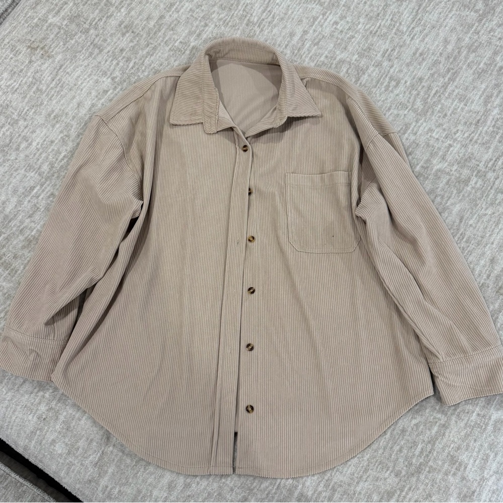 Beige Button-Up Shirt